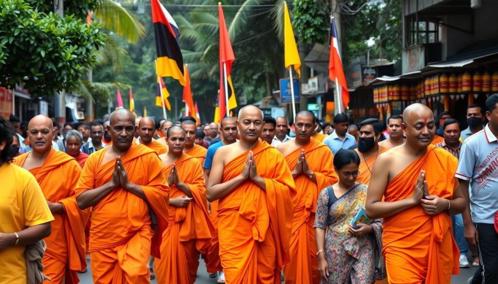 Monks’ role in Sri Lanka protests raises familiar questions